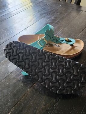 Birkenstock Women's Teal Braided Gizeh Toe-Post Sandal